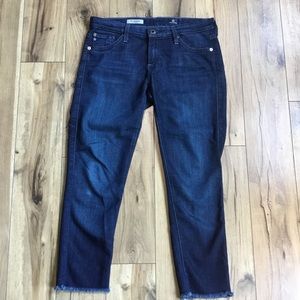 AG The Legging Super Skinny Frayed Hem Denim Jeans